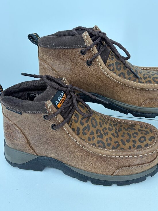 Ariat Shoes - Ariat Edge LTE Composite Toe Work Boots Leopard Print Moc Chukka Womens 6.5C